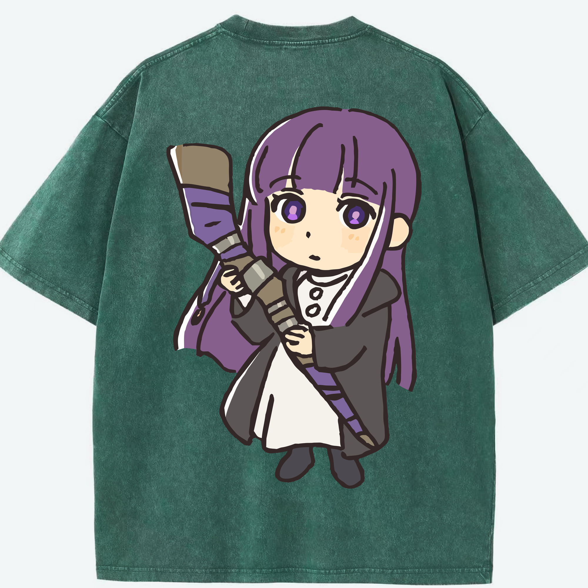 （画像用） 葬送のフリーレン Frieren 綿100% ヴィンテージ風 半袖Tシャツ（背面プリント）